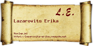 Lazarovits Erika névjegykártya